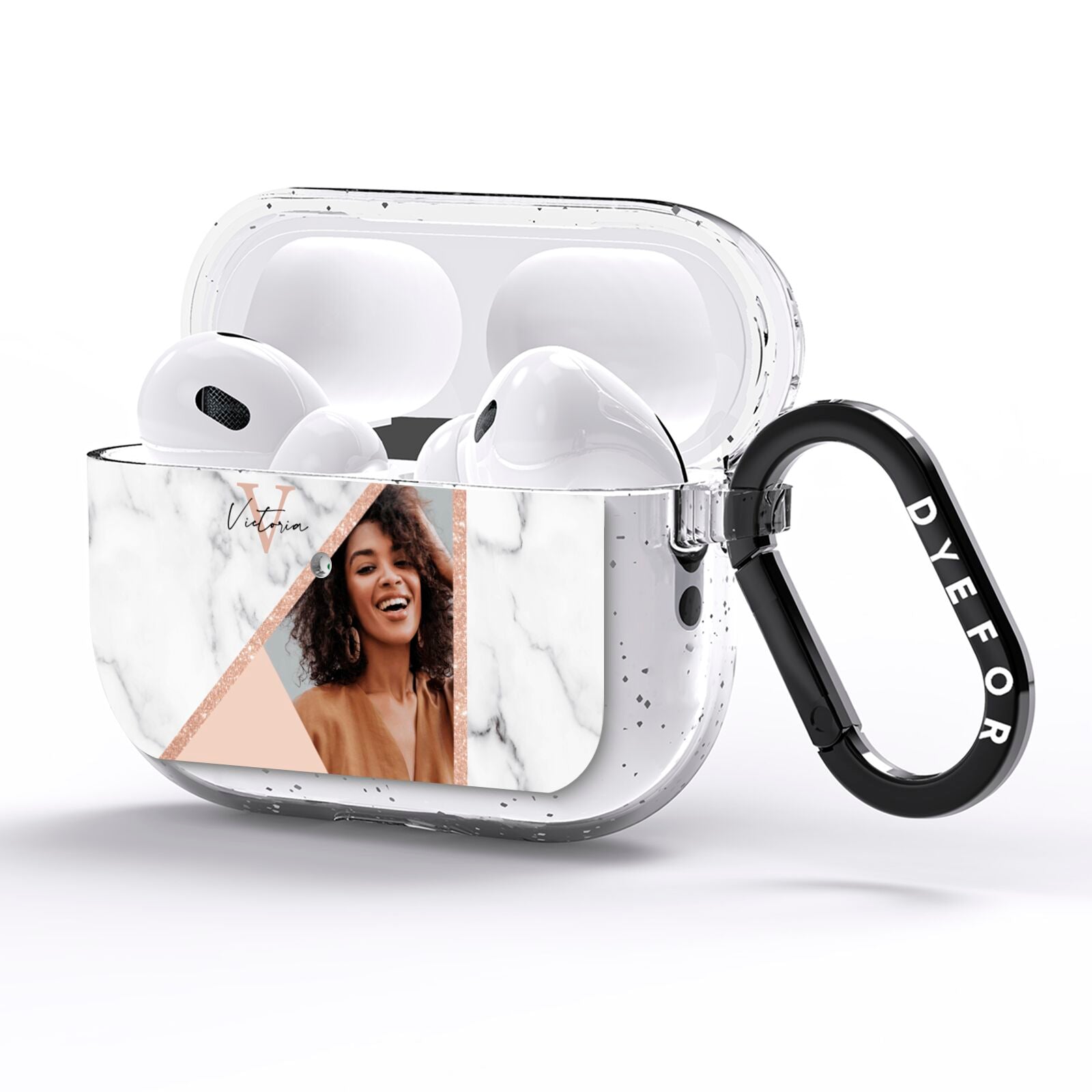 Geometric Marble Photo Upload AirPods Pro Glitter Case Side Image