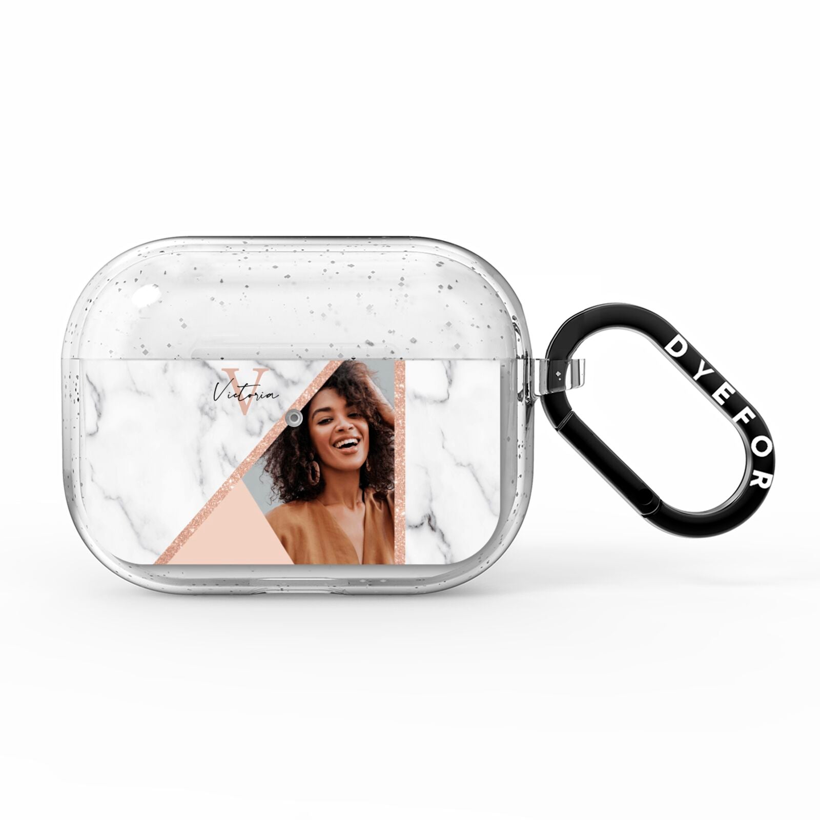 Geometric Marble Photo Upload AirPods Pro Glitter Case