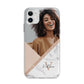 Geometric Marble Photo Upload Apple iPhone 11 in White with Bumper Case