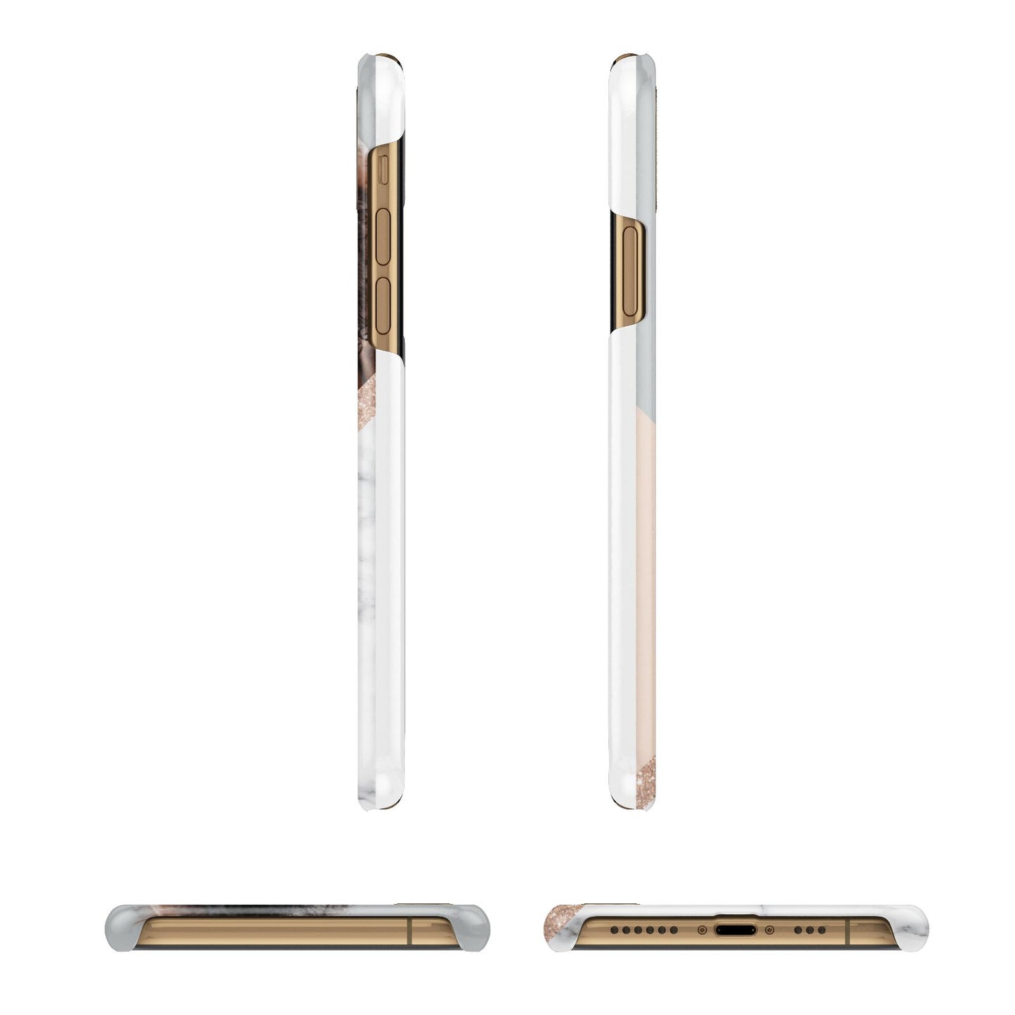 Geometric Marble Photo Upload iPhone 11 3D Snap Case Angle Images