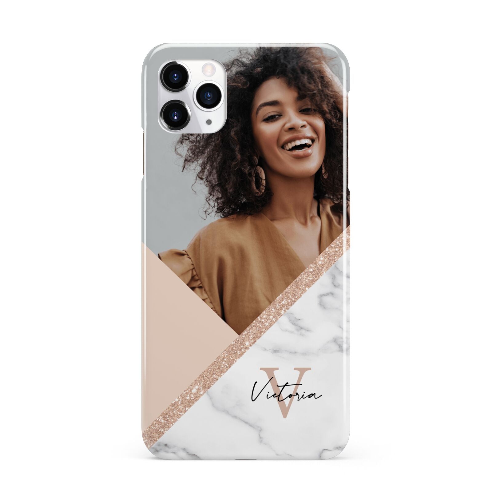 Geometric Marble Photo Upload iPhone 11 Pro Max 3D Snap Case