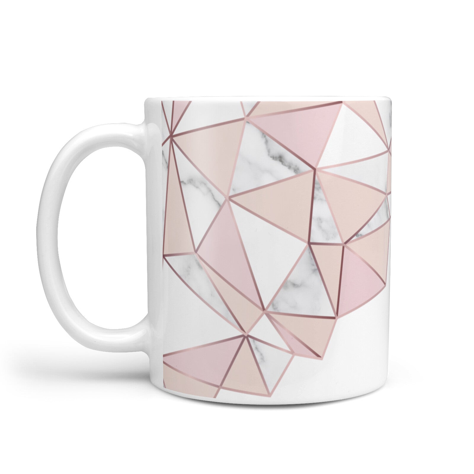 Geometric Pink Marble with Name 10oz Mug Alternative Image 1