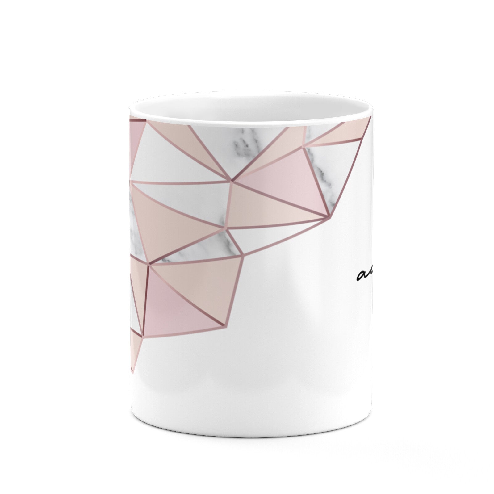 Geometric Pink Marble with Name 10oz Mug Alternative Image 7