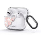 Geometric Pink Marble with Name AirPods Glitter Case 3rd Gen Side Image