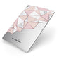 Geometric Pink Marble with Name Apple iPad Case on Silver iPad Side View