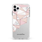 Geometric Pink Marble with Name Apple iPhone 11 Pro Max in Silver with White Impact Case