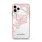 Geometric Pink Marble with Name Apple iPhone 11 Pro in Silver with Pink Impact Case