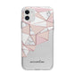 Geometric Pink Marble with Name Apple iPhone 11 in White with Bumper Case