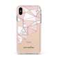 Geometric Pink Marble with Name Apple iPhone Xs Max Impact Case Pink Edge on Gold Phone