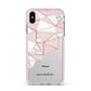 Geometric Pink Marble with Name Apple iPhone Xs Max Impact Case Pink Edge on Silver Phone