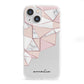 Geometric Pink Marble with Name iPhone 13 Mini Clear Bumper Case