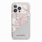 Geometric Pink Marble with Name iPhone 13 Pro TPU Impact Case with White Edges