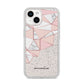Geometric Pink Marble with Name iPhone 14 Glitter Tough Case Starlight