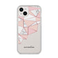 Geometric Pink Marble with Name iPhone 14 Plus Clear Tough Case Starlight