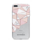 Geometric Pink Marble with Name iPhone 7 Plus Bumper Case on Silver iPhone