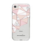Geometric Pink Marble with Name iPhone 8 Bumper Case on Silver iPhone