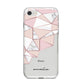 Geometric Pink Marble with Name iPhone 8 Bumper Case on Silver iPhone