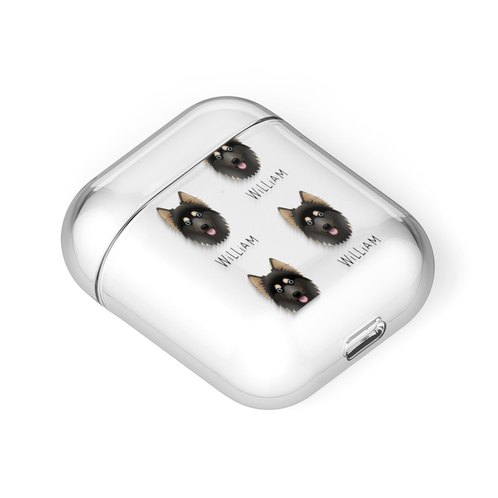 Gerberian Shepsky Icon with Name AirPods Case Laid Flat