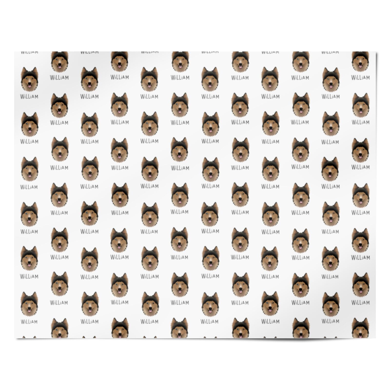 Gerberian Shepsky Icon with Name Personalised Wrapping Paper Alternative