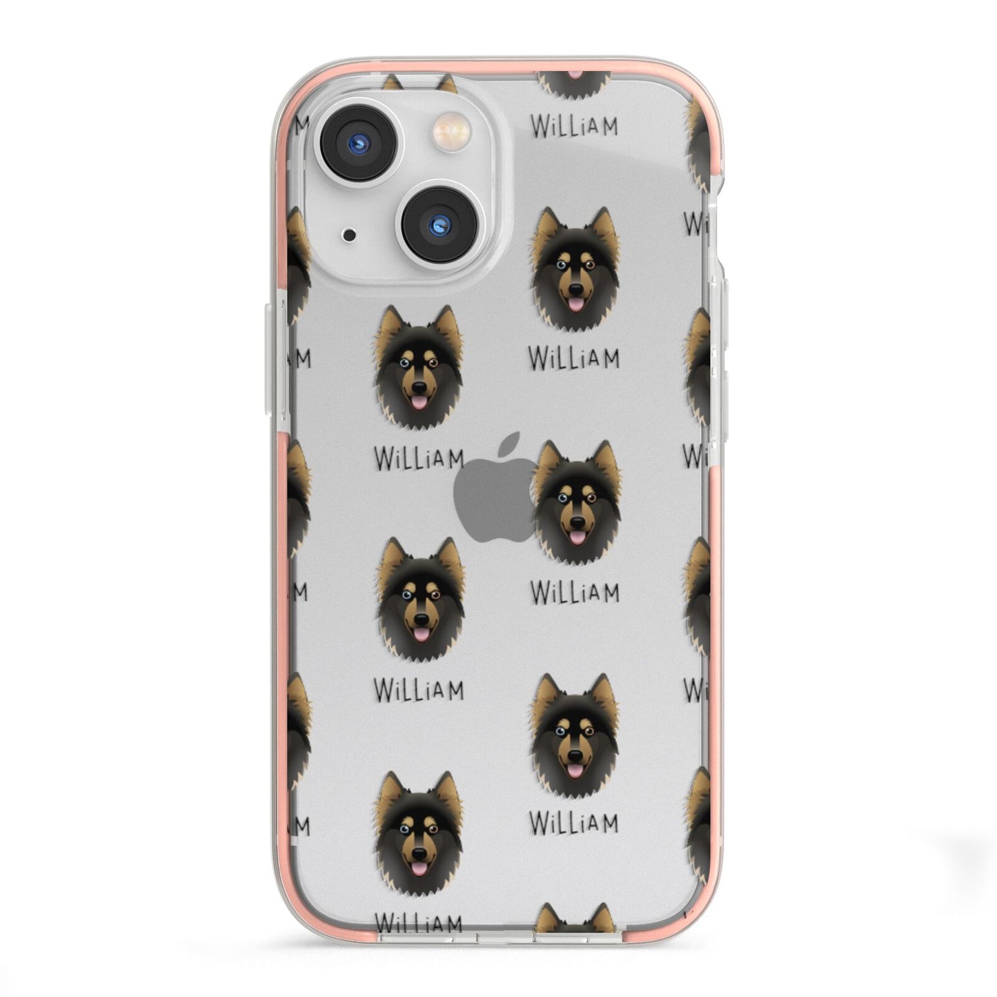 Gerberian Shepsky Icon with Name iPhone 13 Mini TPU Impact Case with Pink Edges