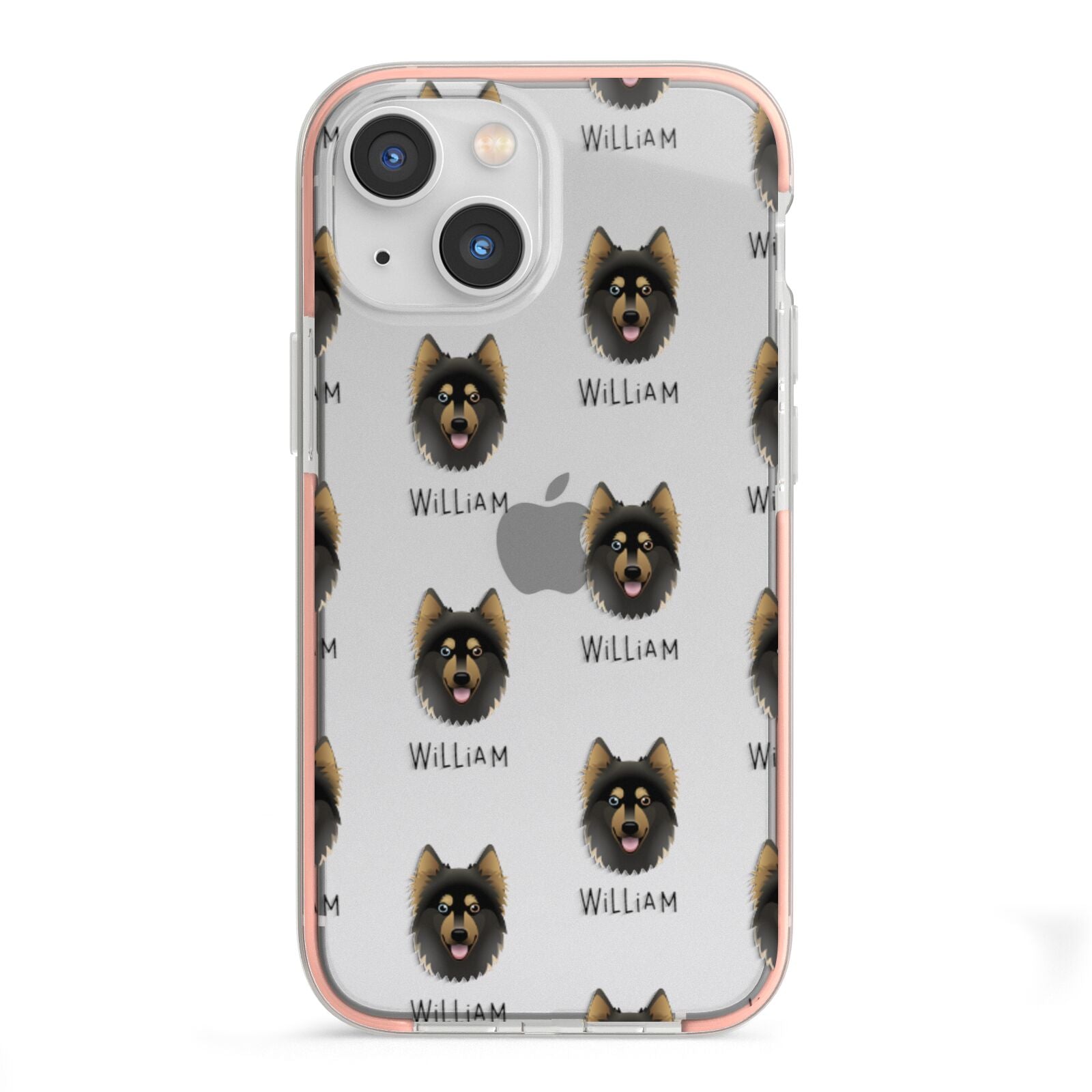 Gerberian Shepsky Icon with Name iPhone 13 Mini TPU Impact Case with Pink Edges
