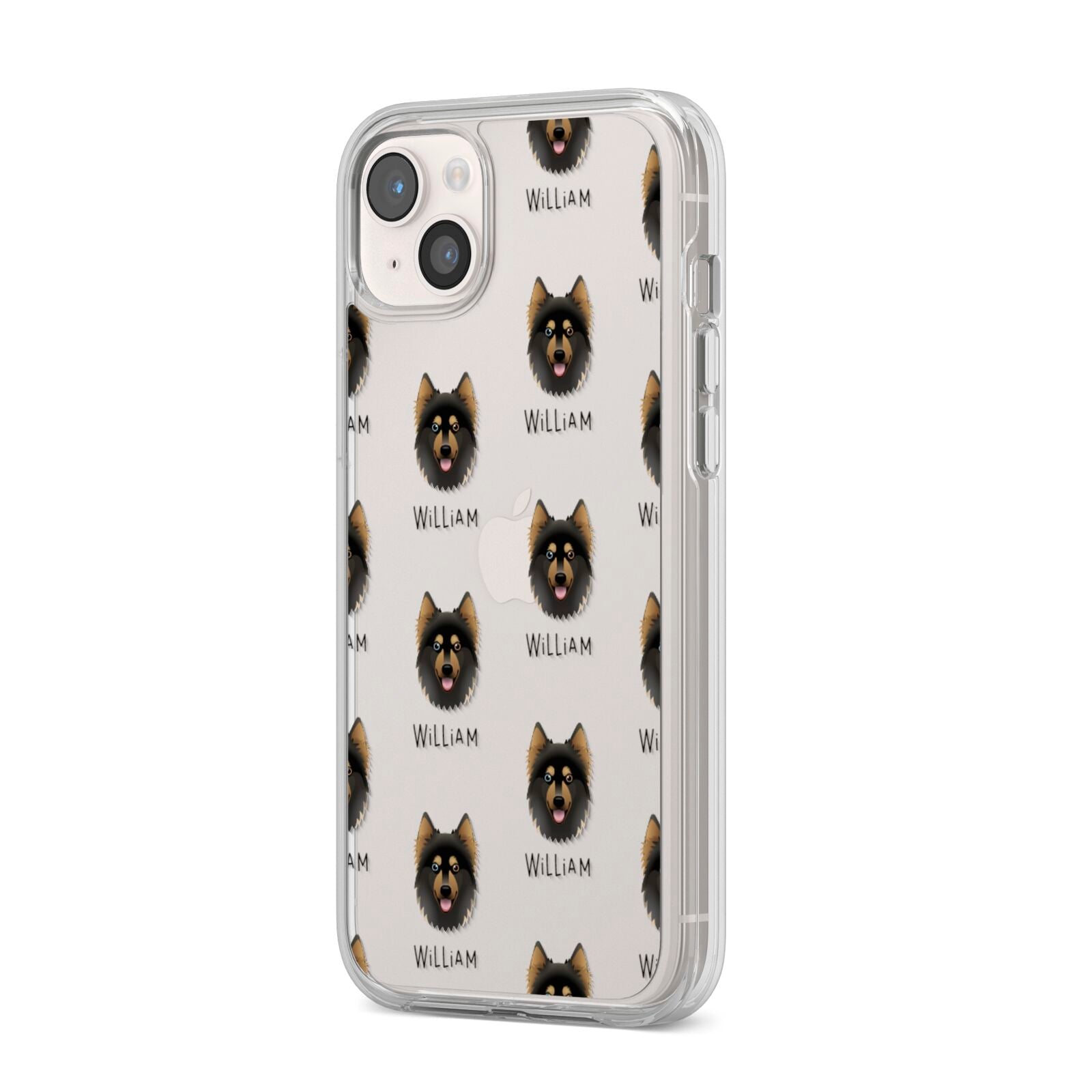Gerberian Shepsky Icon with Name iPhone 14 Plus Clear Tough Case Starlight Angled Image