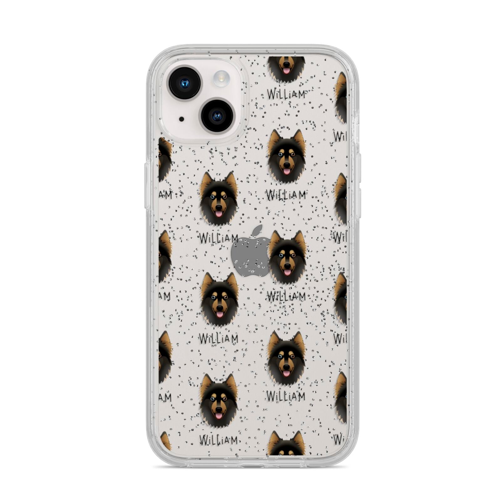Gerberian Shepsky Icon with Name iPhone 14 Plus Glitter Tough Case Starlight