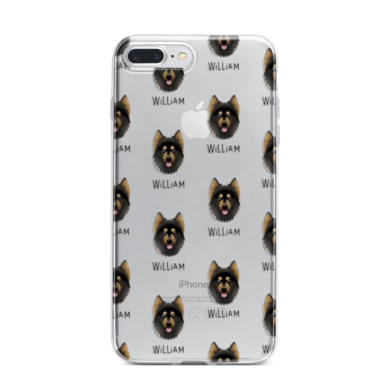 Gerberian Shepsky Icon with Name iPhone 7 Plus Bumper Case on Silver iPhone