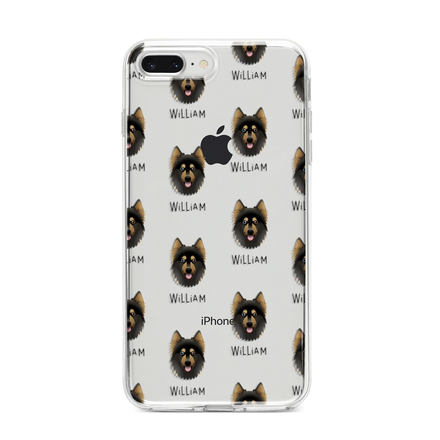 Gerberian Shepsky Icon with Name iPhone 8 Plus Bumper Case on Silver iPhone