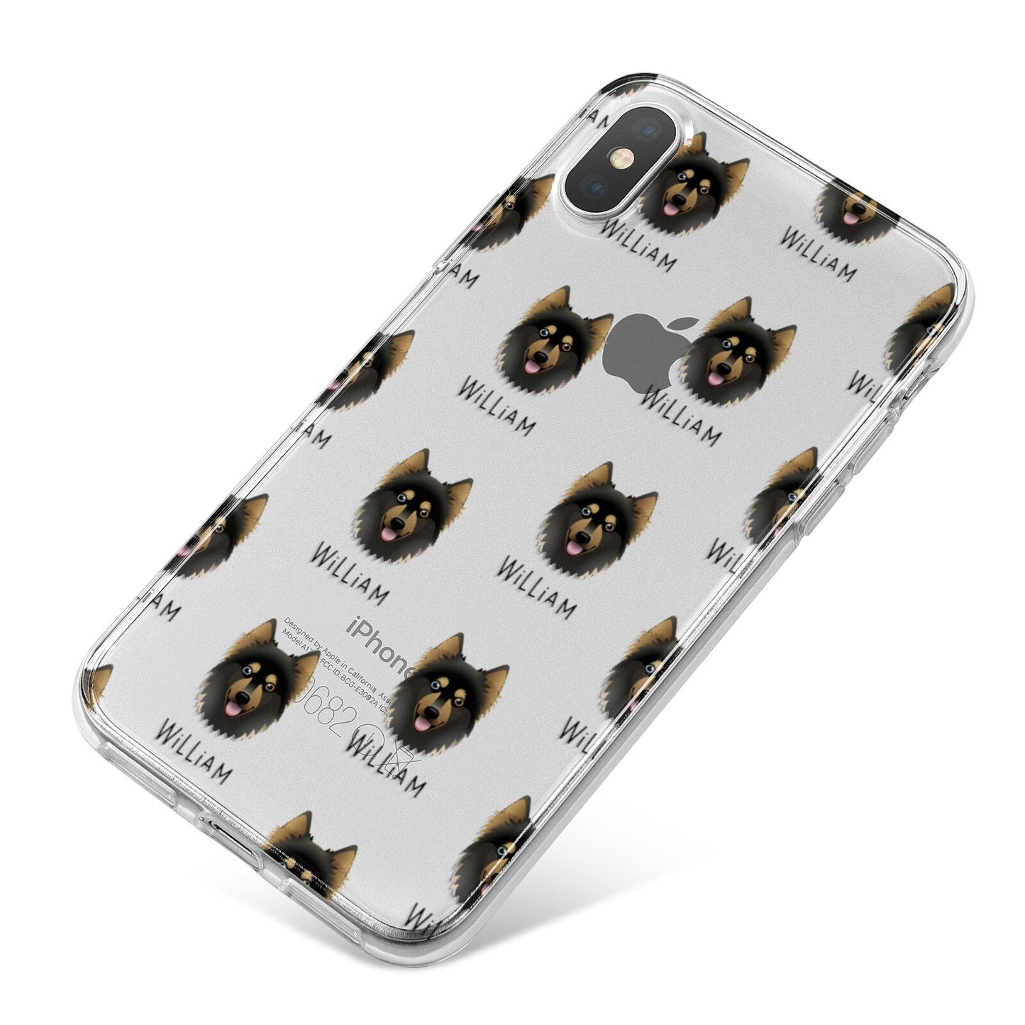 Gerberian Shepsky Icon with Name iPhone X Bumper Case on Silver iPhone
