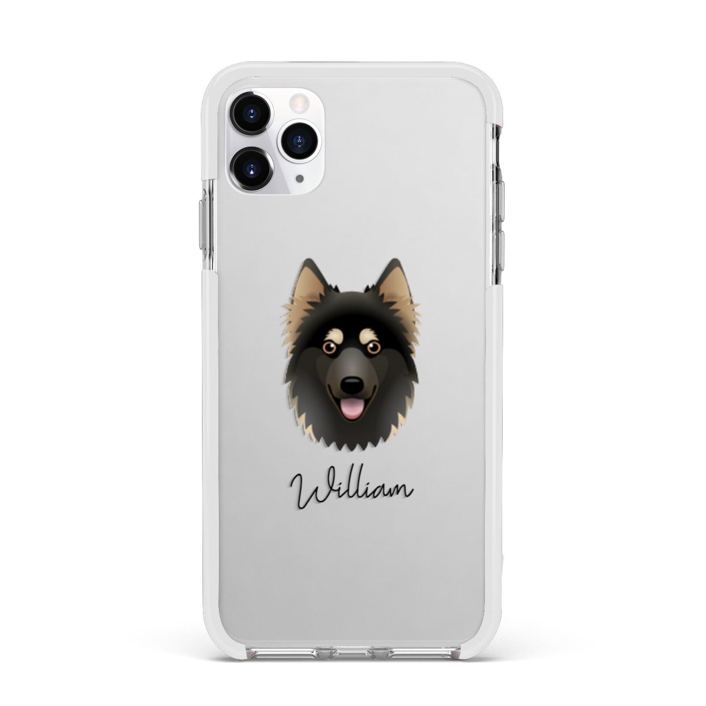 Gerberian Shepsky Personalised Apple iPhone 11 Pro Max in Silver with White Impact Case
