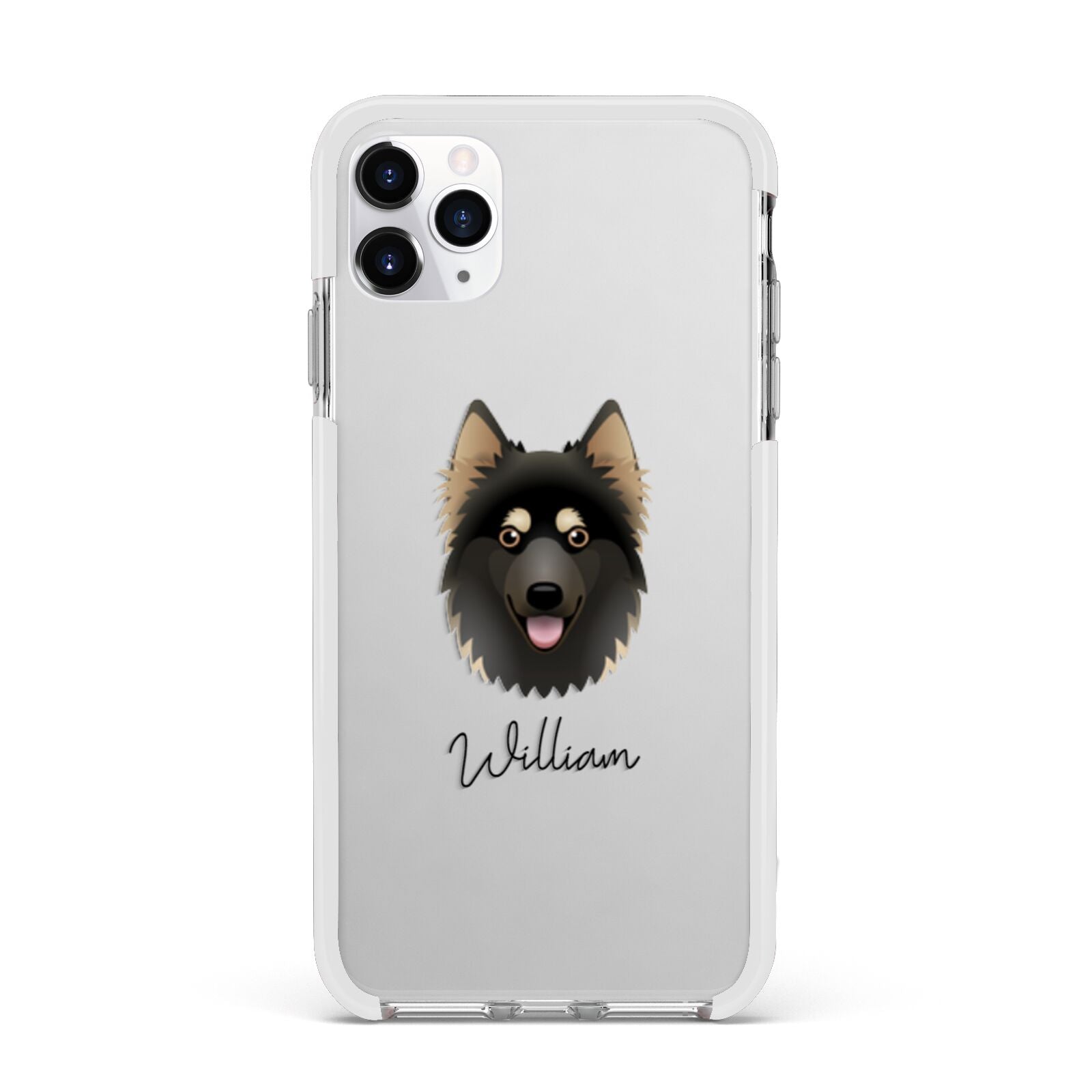 Gerberian Shepsky Personalised Apple iPhone 11 Pro Max in Silver with White Impact Case