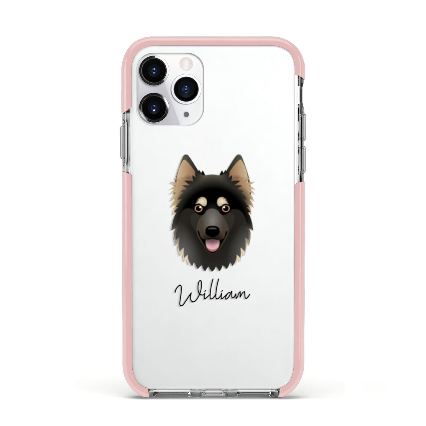 Gerberian Shepsky Personalised Apple iPhone 11 Pro in Silver with Pink Impact Case