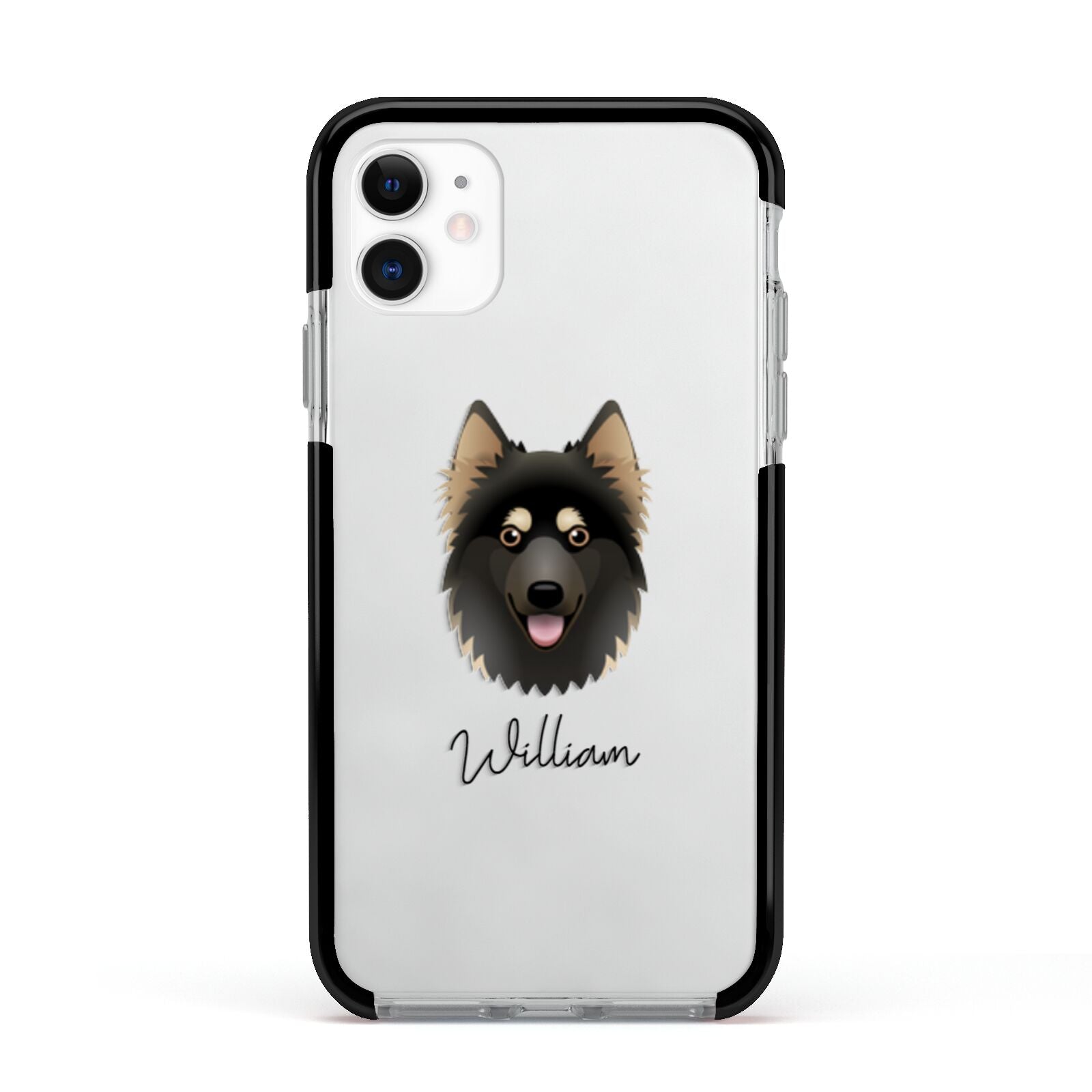 Gerberian Shepsky Personalised Apple iPhone 11 in White with Black Impact Case