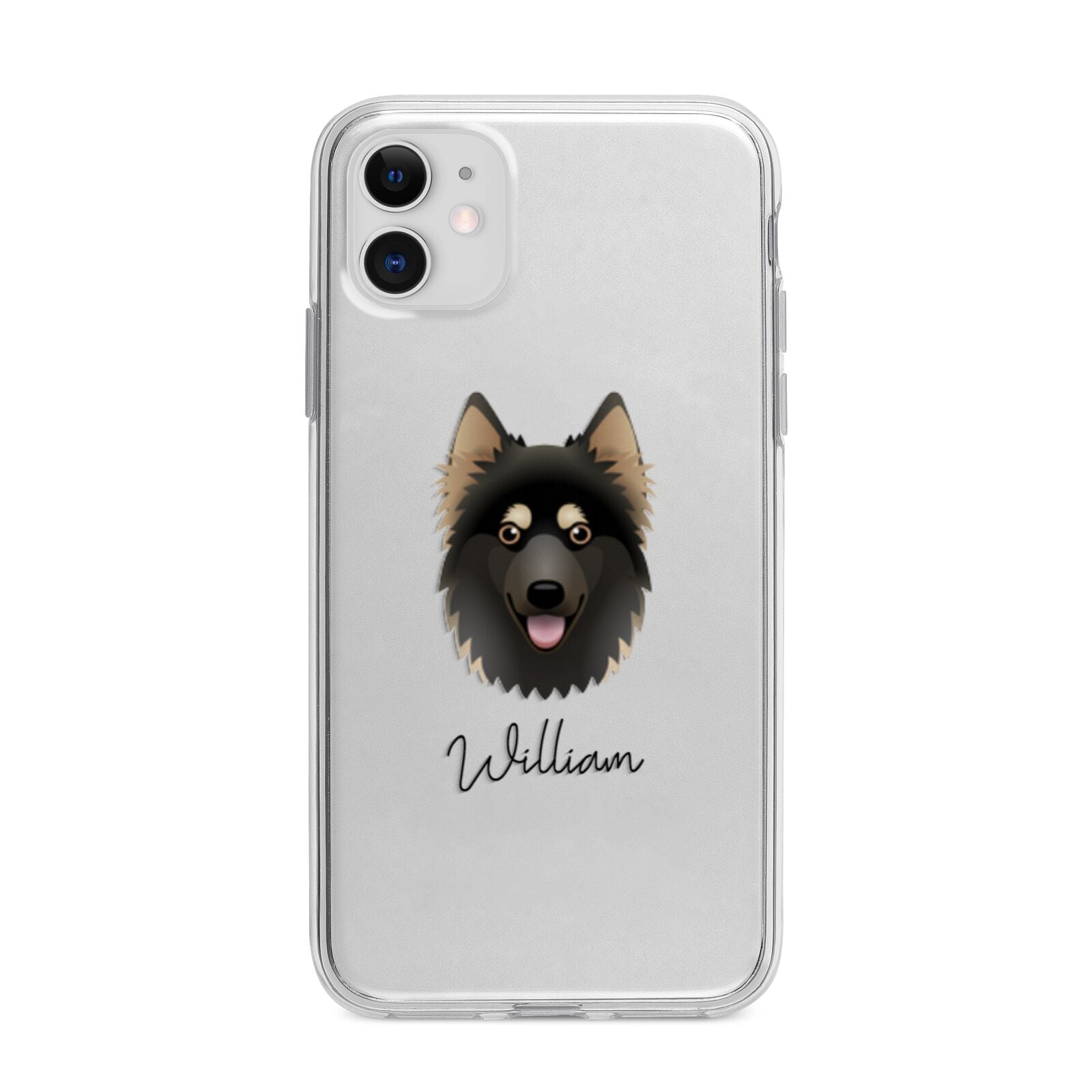 Gerberian Shepsky Personalised Apple iPhone 11 in White with Bumper Case