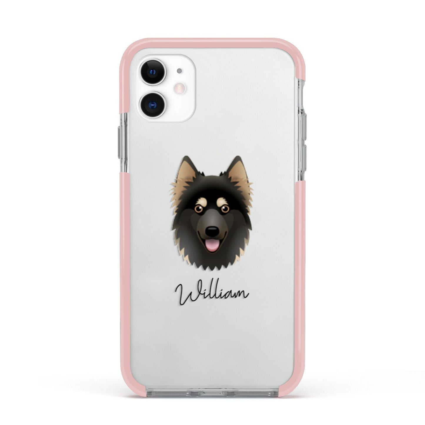 Gerberian Shepsky Personalised Apple iPhone 11 in White with Pink Impact Case