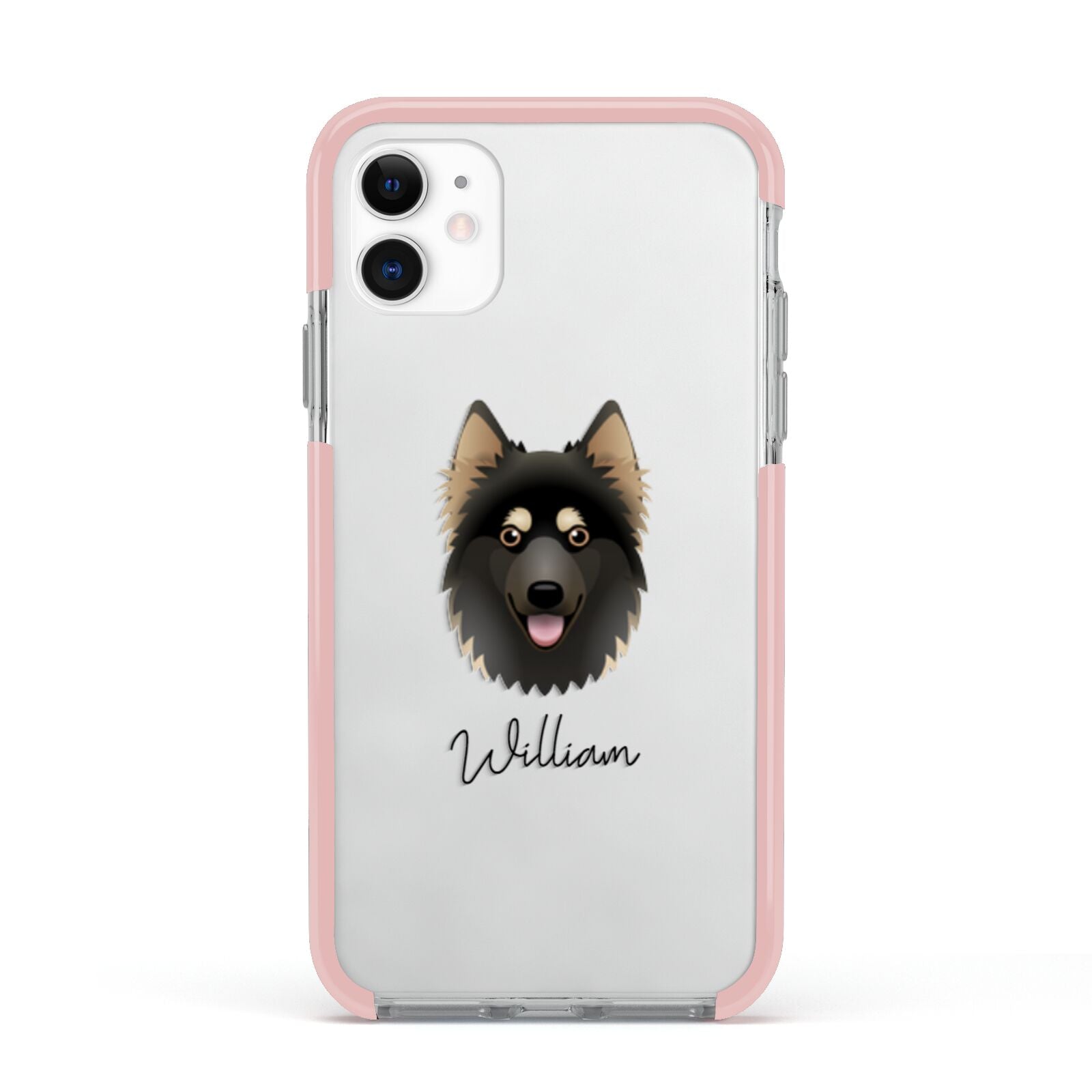 Gerberian Shepsky Personalised Apple iPhone 11 in White with Pink Impact Case