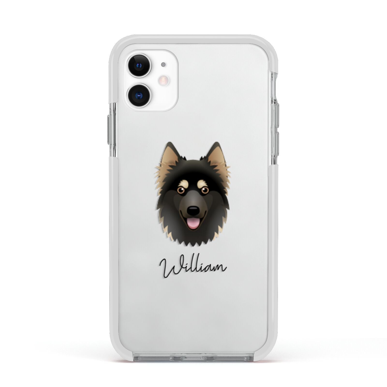 Gerberian Shepsky Personalised Apple iPhone 11 in White with White Impact Case