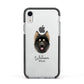 Gerberian Shepsky Personalised Apple iPhone XR Impact Case Black Edge on Silver Phone