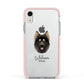 Gerberian Shepsky Personalised Apple iPhone XR Impact Case Pink Edge on Silver Phone