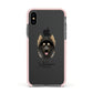 Gerberian Shepsky Personalised Apple iPhone Xs Impact Case Pink Edge on Black Phone