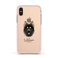 Gerberian Shepsky Personalised Apple iPhone Xs Impact Case Pink Edge on Gold Phone