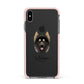 Gerberian Shepsky Personalised Apple iPhone Xs Max Impact Case Pink Edge on Black Phone