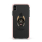 Gerberian Shepsky Personalised Apple iPhone Xs Max Impact Case Pink Edge on Black Phone