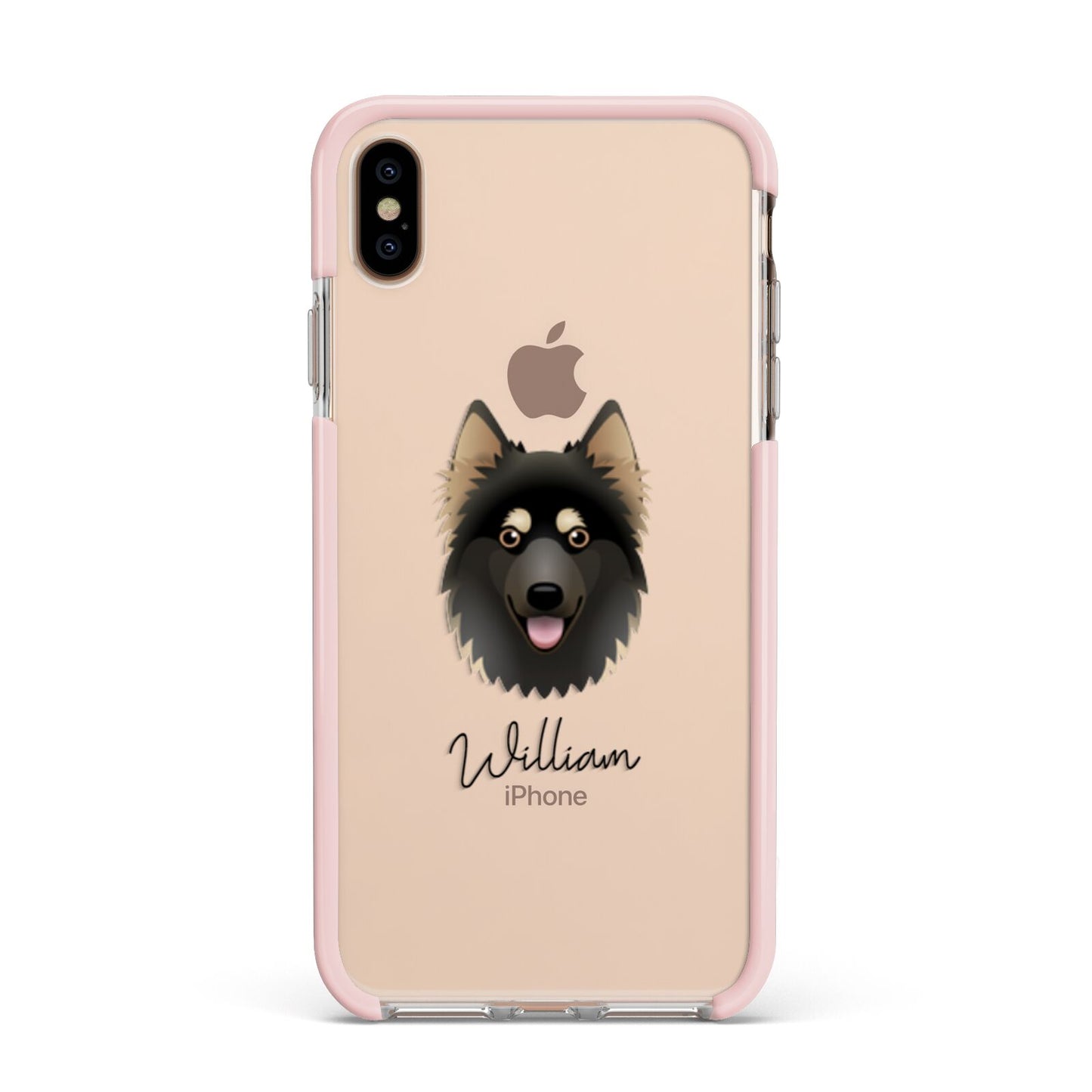 Gerberian Shepsky Personalised Apple iPhone Xs Max Impact Case Pink Edge on Gold Phone