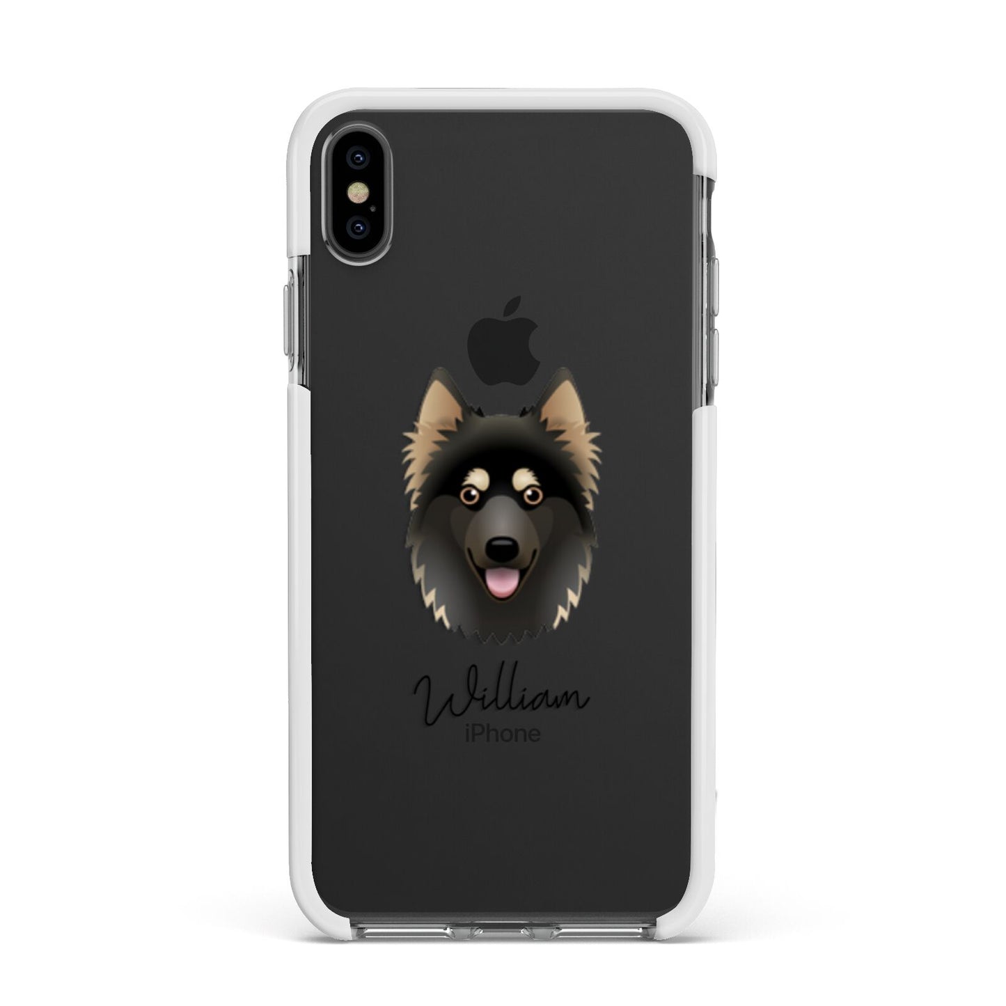 Gerberian Shepsky Personalised Apple iPhone Xs Max Impact Case White Edge on Black Phone