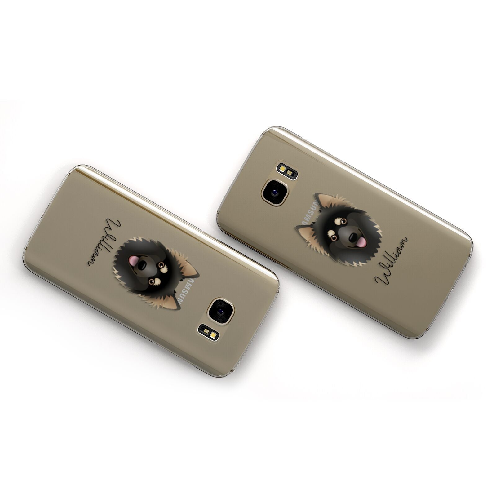 Gerberian Shepsky Personalised Samsung Galaxy Case Flat Overview