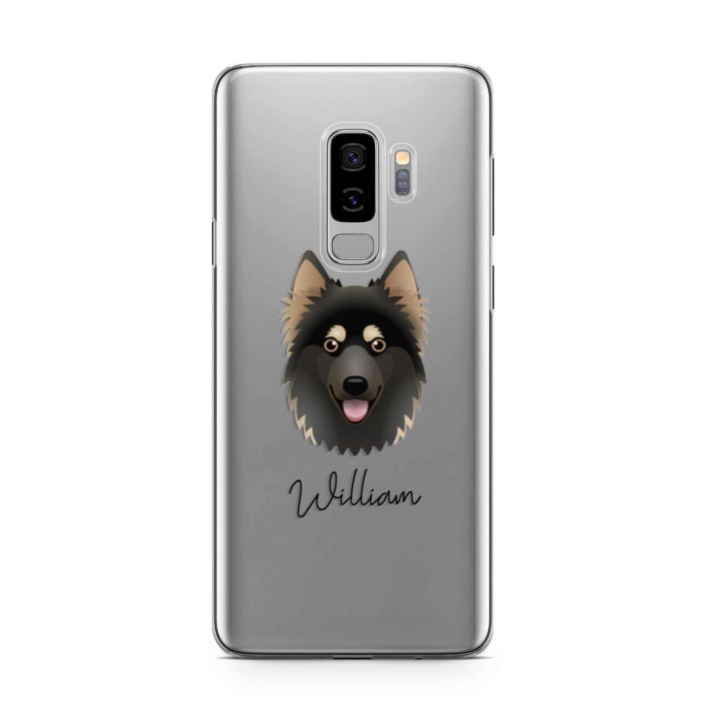 Gerberian Shepsky Personalised Samsung Galaxy S9 Plus Case on Silver phone