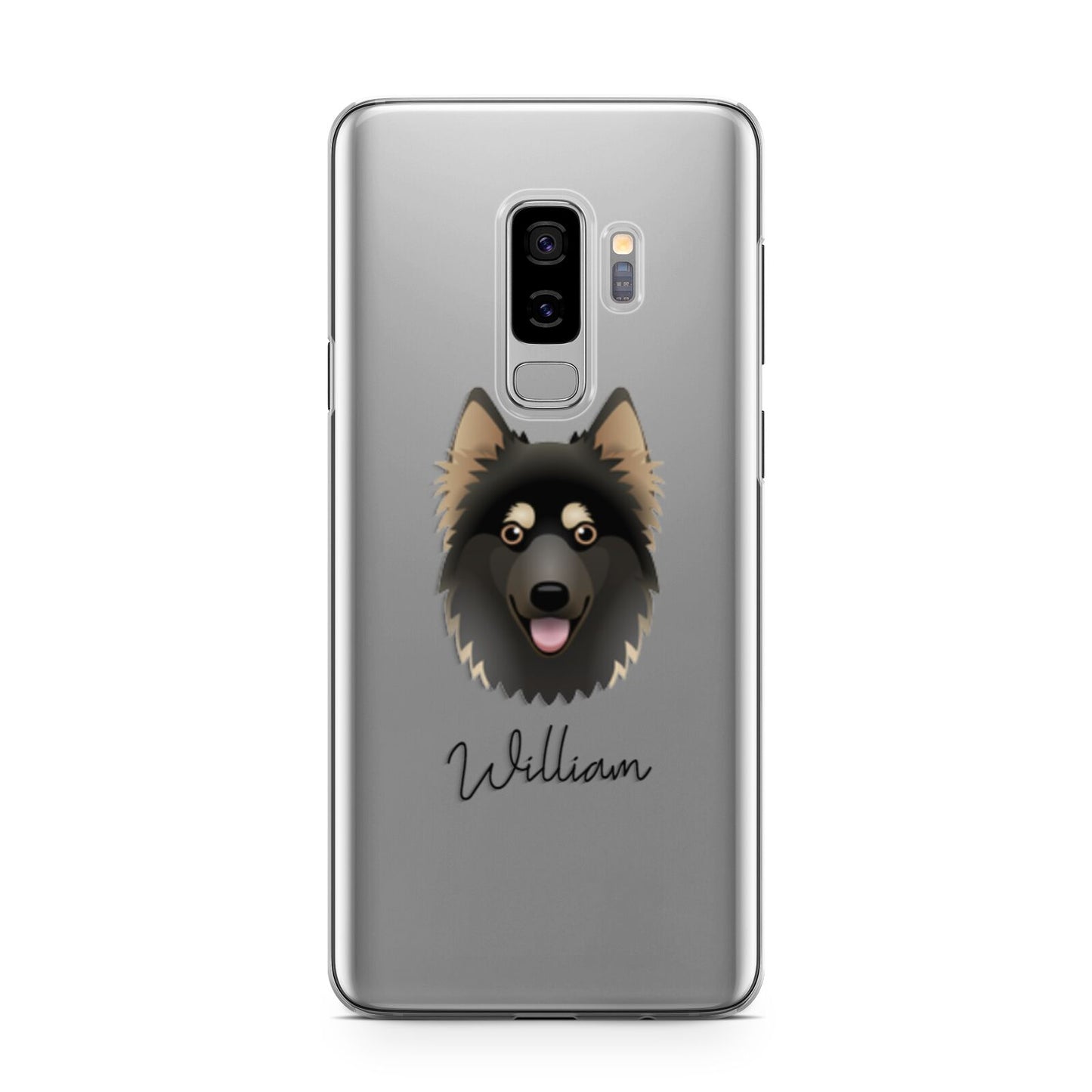 Gerberian Shepsky Personalised Samsung Galaxy S9 Plus Case on Silver phone