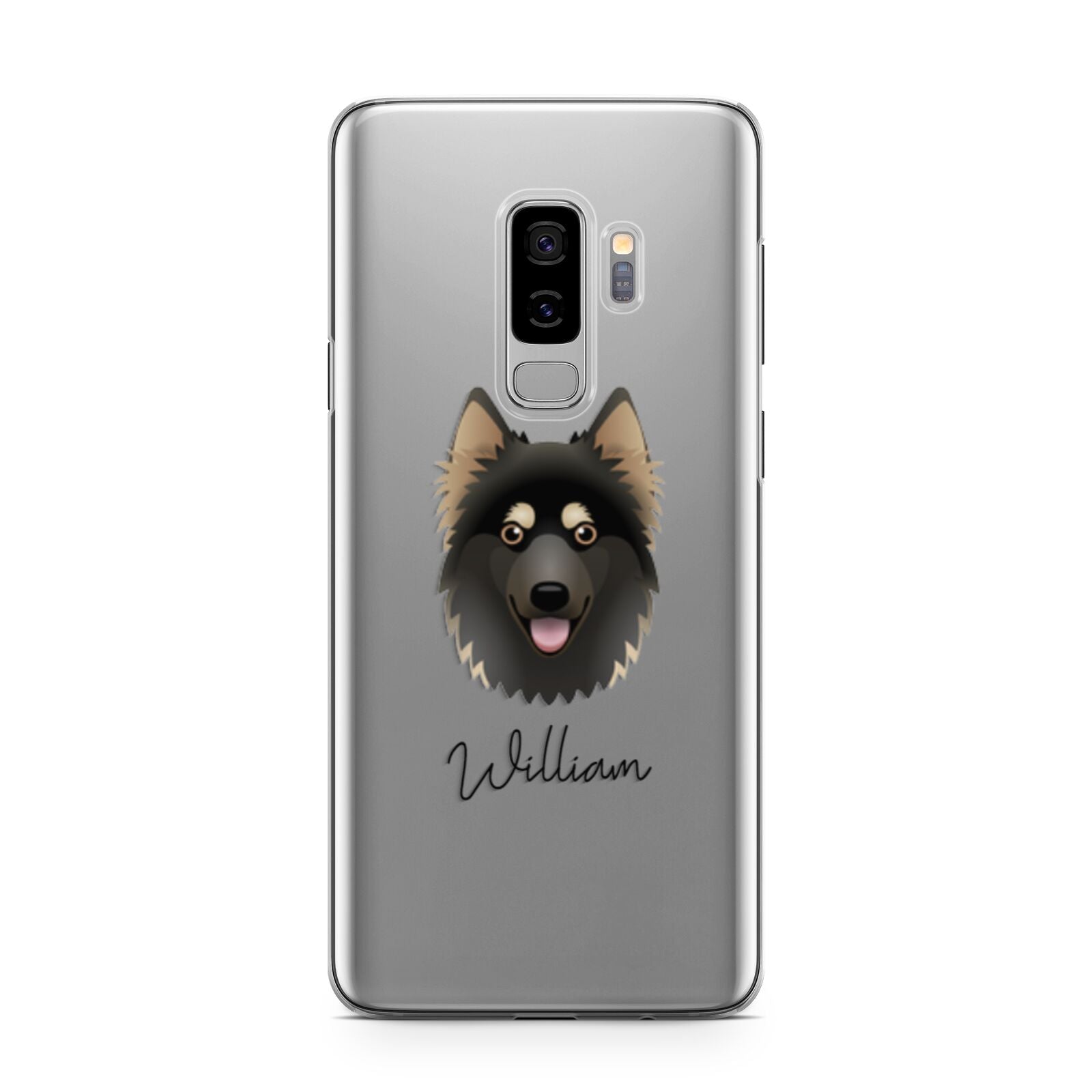 Gerberian Shepsky Personalised Samsung Galaxy S9 Plus Case on Silver phone